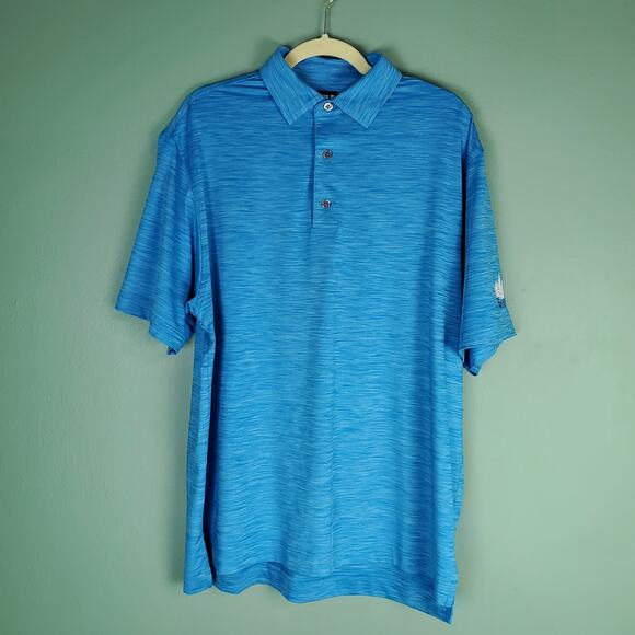 Footjoy FJ Men's Blue Golf Short Sleeve Polo Size Large - Picture 1 of 8